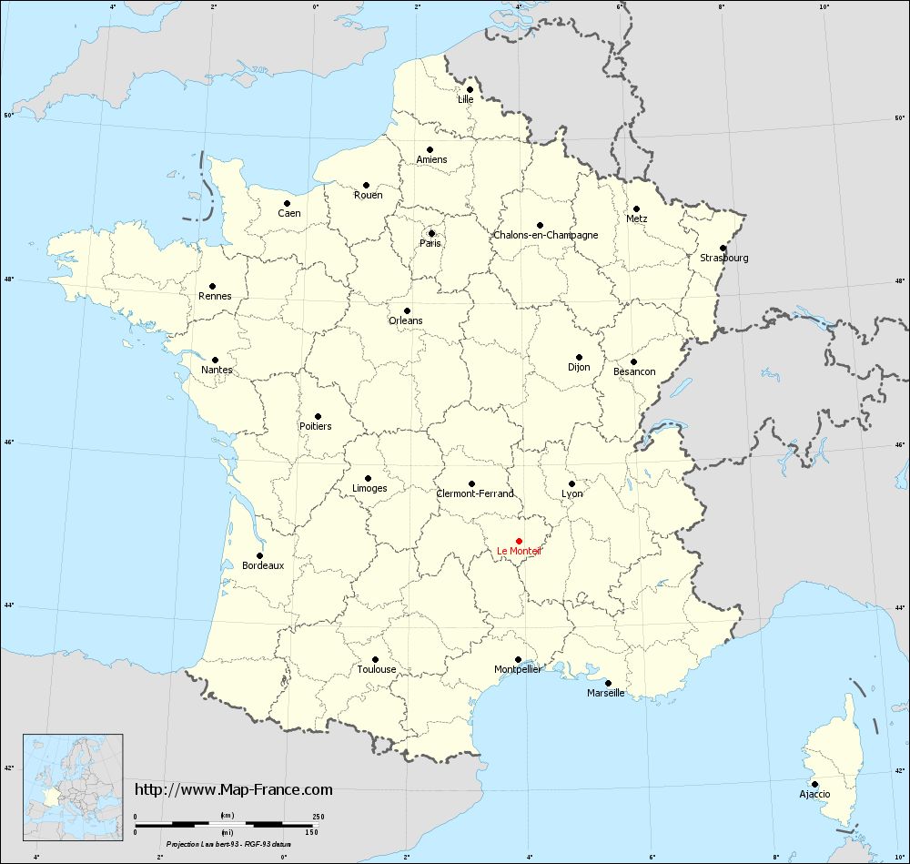 Carte administrative of Le Monteil